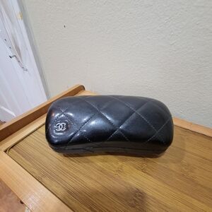 100% Authentic Chanel Quilted Black Eyeglass Case with Cleaning Cloth